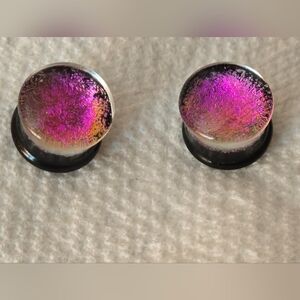 Gorilla Glass Magenta Dichroic Plugs
